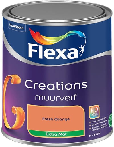 Flexa - Creations Muurverf Extra Mat - Fresh Orange - Mengverf - 1 L