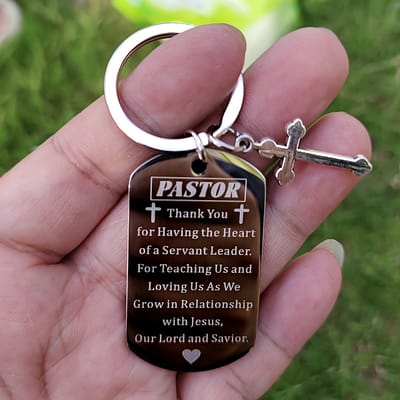 VANDAAG VERZONDEN - Sleutelhanger 5cm - 2 STUKS - Jesus - Christelijk - Metaal - Tag - Pastor Voorganger Bedankt Thank