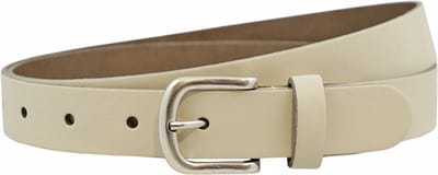 Landley Dames Riem Leer Creme / Beige – Breedte 3 cm – Leren Vrouwen Riem - Lengte totaal 100 cm / Riemmaat 85