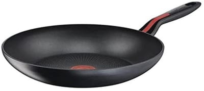 Wokpan Aluminium - Koekenpan - Lekker Koken - Thermosignaal Indicator - 28 cm Diameter - Zwart