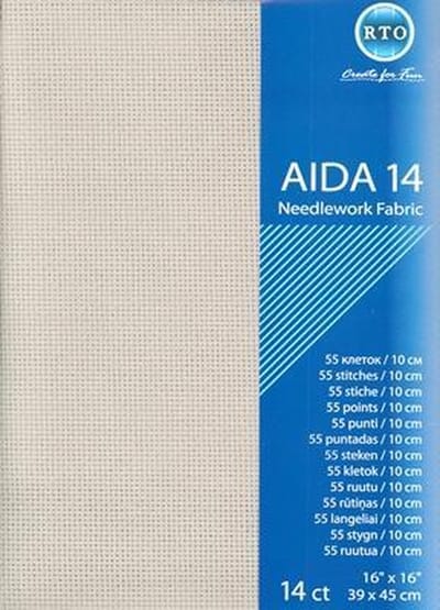 Borduurstof Aida 14 count - Grijs - RTO