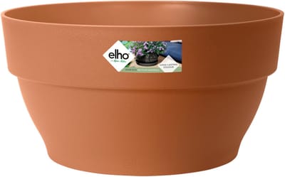 Elho Vibia Campana Schaal 34 - Plantenschaal voor Buiten - 100% Gerecycled Plastic - Ø 33.9 x H 17.4 cm - Terra