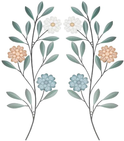 Dailygoods - Metalen Bloem Muurdecoratie voor Slaapkamer en Kantoor