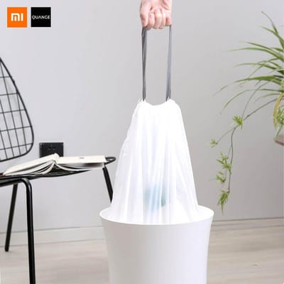 XIAOMI QUANGE 60 stuks Dikker Wegwerp Vuilniszakken Trekkoord Keuken Vuilniszak Draagbare Verwijdering Huishoudelijke Badkamer Plastic Zak 60 Pcs