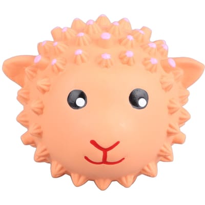 Balle à picots à mâcher pour animaux de compagnie Latex sûr Jouet balle à picots à mordre pour animaux de compagnie Moyen Balle d'entraînement interactive pour chiens beige