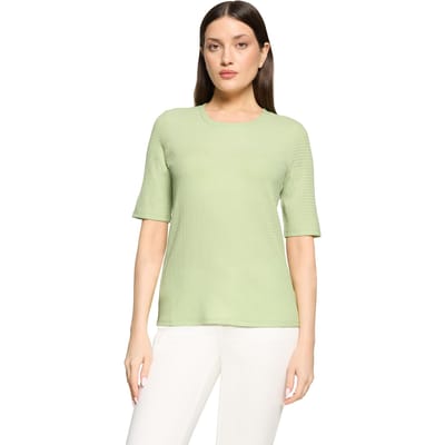 Basic shirt van gestructureerd stretchmateriaal - lichtgroen - Gr. 38 van Goldner Fashion