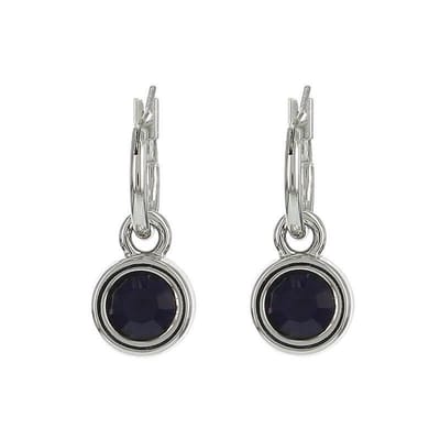 Biba Hang Oorbellen met Swarovski Steentje Purple Velvet