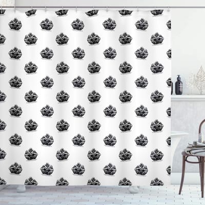 ABAKUHAUS Gorilla douchegordijn – 175x180 cm – donkergrijs/wit