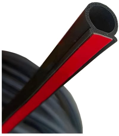 Dailygoods- Afdichtingsstrips D-vorm - Rubber - Zelfklevend - 6 m - Universeel - EPDM-rubber - Voorkomt stof en regen - Weerstrip