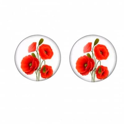 Clip Oorbellen-argemon-klaproos- 2 cm- geen gaatje- Charme Bijoux