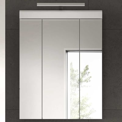 Spiegelkast Scout Xonox - Wit Hoogglans - 60x79x18 Cm - Xonox - Badkamer Spiegelkast - Hoogglans Wit - Spaanplaat