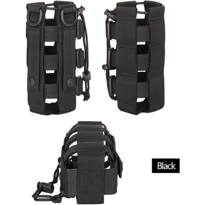 Tactische Molle Waterfles Pouch Draagtas Militaire Buitenactiviteit Reizen Wandelen Trekkoord Waterfleshouder Keteldrager 03L - 08L CHINA black