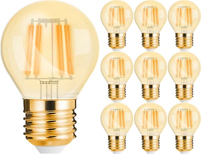Voordeelpak 10x LED Lamp E27 Kogel Filament - Kingtron - Amber 4W 360lm - 822 Zeer Warm Wit 2200K - G45 | Vervangt 32W
