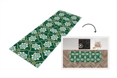 Keukenloper - Loper keuken - Bloemen - Antiek - Design - 150x50 cm - Keukenloper vinyl