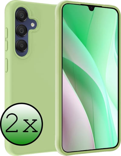 Hoesje 2 Stuks - Geschikt voor Samsung Galaxy A15 - Sterk & Shockproof - Case Siliconen - Back Cover - Telefoon Hoes - Groen