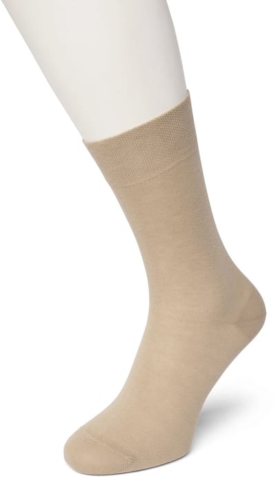 Bonnie Doon Katoenen Comfort Sok Licht Bruin Dames maat 35/38 - Speciale Breitechniek in Boord - Knelt niet - Katoen en Lycra - Maximaal Draagcomfort - Zakt niet af - Gladde Teennaad - Voor Gevoelige Voeten/Benen - Zand - Sand - BE121401.342