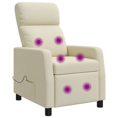 vidaXL - Massage - Relaxstoel - Crèmekleurig - Kunstleer