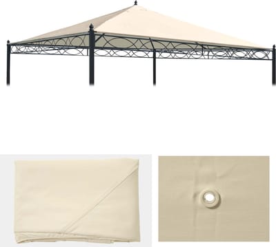 Cosmo Casa Vervangende bekleding voor het dak van Pergola Paviljoen Cadiz 3x3m - Crème