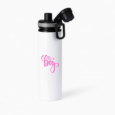 Hacebo® - It's a Boy waterfles met draaidop grijs - Baby - Kersverse ouders - Geboorte kraamcadeau jongen - babyshower - water fles - 850ML