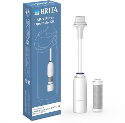 BRITA LARQ Filter Upgrade Kit incl. 1x filterpatroon - waterfilter starterkit voor BRITA LARQ Essential flessen (680 ml & 1000 ml) - vermindert micro-onzuiverheden, PFAS, chloor & meer