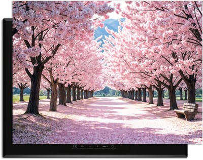 KitchenArt - Sakura Bliss – Inductie Beschermer - 78x52 cm - Kookplaat Beschermer - Luxe Afdekplaat Inductieplaat - Anti-slip & Oprolbaar - Beschermmat Inductiekookplaat