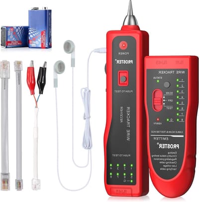 Wire Tracker RJ11 RJ45 Finder Ethernet LAN Multifunction Toner Tracer Network Cable Collation Phone Line Tester Continuity Control - Red