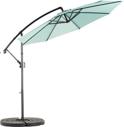 MODFU - Dubbelzijdige Buitenparasol - Rechthoekig - Kantelbaar Met Slinger - Met Windventilatie - Staal - Lichtgroen - 14,8 Ft