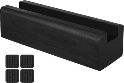 Stijlvolle Zwarte Houten Vlo Spiegel met Antislip Houder - Perfect voor Slaapkamer, Woonkamer en Badkamer Decoratie