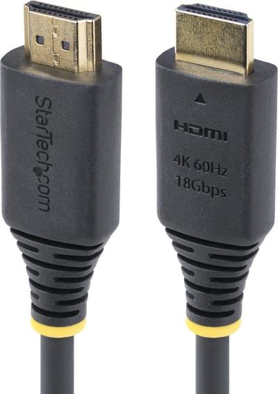 StarTech.com 1,5m Premium Gecertificeerde High Speed HDMI Kabel, 4K 60Hz/1440p 144Hz, HDR10/HDCP 2.2/ARC, 18Gbps, UHD HDMI 2.0 Kabel voor TV/Monitor/Display, TPE Mantel