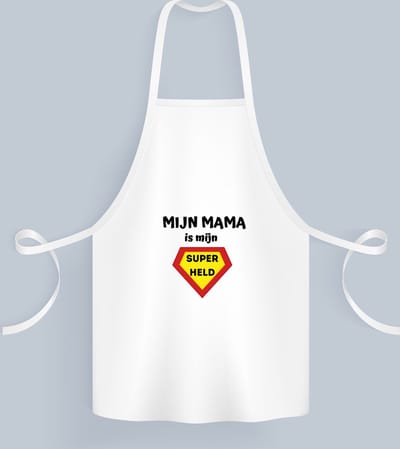 Akyol - mijn mama is mijn superheld Keukenschort - Moeder - super mama - moeder cadeautjes - moederdag - verjaardag - geschenk - kado - 82 bij 71 cm