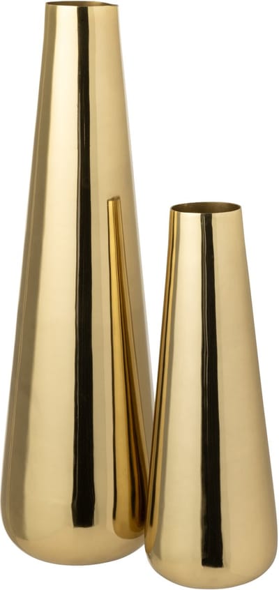 J-Line vloervaas Blad - aluminium - goud - large