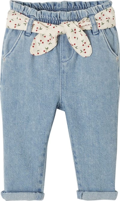 Vertbaudet Babyjeans met stoffen riem