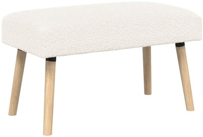 vidaXL - Bank - Effen - Crèmekleurig - 80 - x - 40 - x - 46 - cm - Bouclé