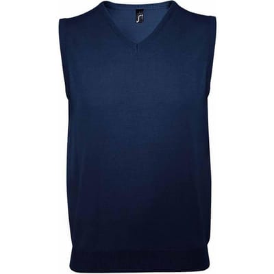 SOLS Unisex Heren Mouwloze V Hals Trui Vest (Marine)