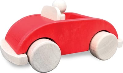 Indigo Jamm® Houten Speelgoedauto Rood – Indigo Jamm Speelgoedvoertuig – Houten Auto voor Kinderen vanaf 1,5 Jaar