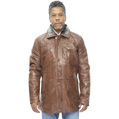 Heren lederen trenchcoat-Aleppo