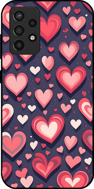 Smartphonica Telefoonhoesje Geschikt voor Samsung Galaxy A72 met Hartjes Opdruk - TPU Backcover Case With Heart Design geschikt voor Samsung Galaxy A72