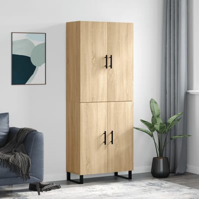 vidaXL - Hoge - kast - 69,5x34x180 - cm - bewerkt - hout - sonoma - eikenkleurig