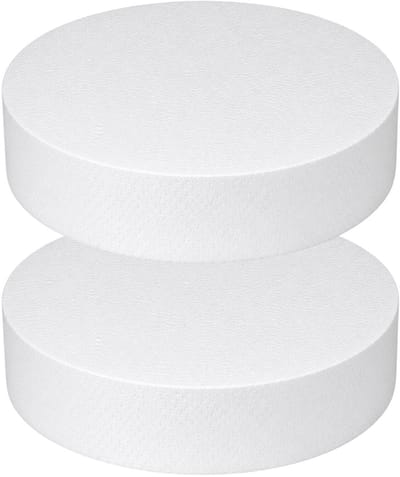 Piepschuim vormen - cirkel - 2x - D22,5 x 4 cm - styropor hobby / DIY vorm - basis knutselfiguren