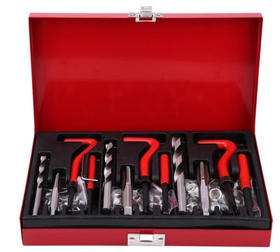 Dailygoods- Reparatieset 88 Stuks - Schroefdraadboor - Draadinzetstukken - Binnendraad Reparatiegereedschap - Gelegeerd Staal - Etui voor Opslag - Schroefdraadset