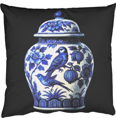 Sierkussens - Kussentjes Woonkamer - 50x50 cm - Pot - Delfts Blauw - Bloemen