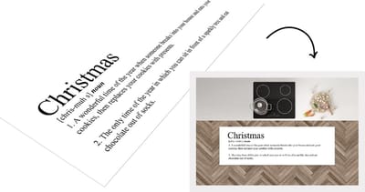 Keukenloper - Loper keuken - Christmas definitie - Woordenboek - Spreuken - Quotes - Kerst - 150x50 cm - Keukenloper vinyl