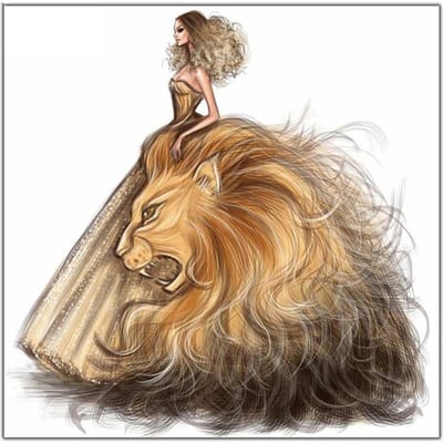 Diamanten Leeuw Prinses 5D Diamantschilderij Volledig Rond DIY Diamantborduurwerk Strass Steentjes Afbeeldingen 20X30CM beige