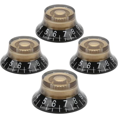 4 Stuks Tophoed Knoppen Elektrische Gitaar Volume Toon Regeling Potentiometer voor EPILP Accessoires black