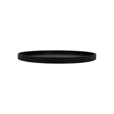 QUVIO Houten dienblad rond - Dienblad - Dienbladen - Decoratieve dienbladen - Design presenteerblad - Sierschaal - Decoratieschaal - Tapasplank - Serveerschaal - Kaarsenplateau - Hout - Diameter 30 cm - Zwart