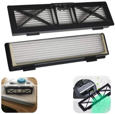 2 stuks Filters - Stofzuigerfilter - Filter voor robotstofzuiger - Stofzuigeraccessoires - Vervangingsfilters - Compatibel met Neato D75 80 85 en de gehele Botvac-serie robotstofzuigers (Wit - 20*6 cm)