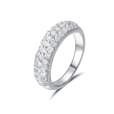 Quiges - Ring Klassiek Solitair in Vintage Stijl van 925 Zilver met Zirkonia Steentjes Transparant - QSR12518