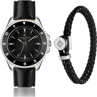 Horloge en leren band Philipp Blanc Avenches