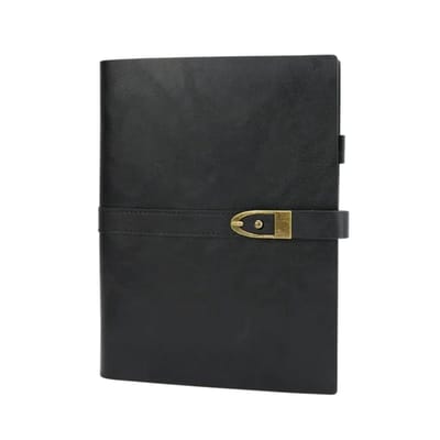 Luxe A5 Planner & Agenda – Navulbaar – Vintage Kunstleer Notitieboek – Executive Organizer & Reisjournal – Luxe Cadeau – Zwart