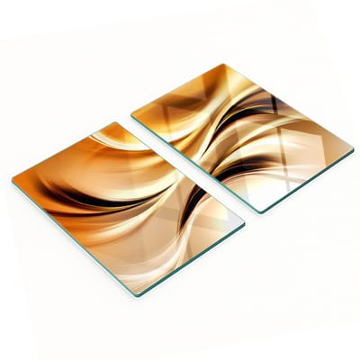 Multifunctionele decoratieve glazen panelen met abstracte golven, 2x40x52 cm
